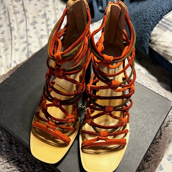 NWB VERY RARE Rag & Bone CAMILLE Suede Heel Sandal. Size 7.5 with Dust Bag 🧡 - Picture 2 of 4